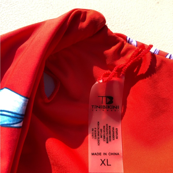 TiniBikini Women’s Swimsuit Bikini Bathing Suit Top Bright Tropical XL - Picture 10 of 11